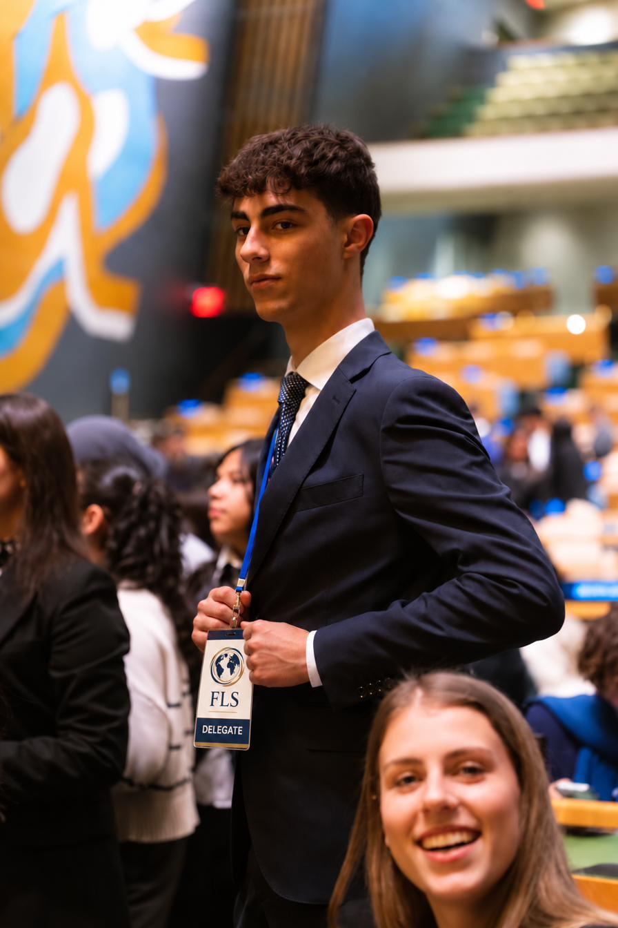 Student delegates in the conference hall