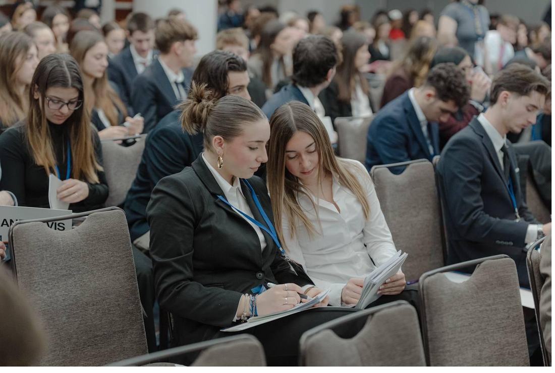 Delegates in a committee session
